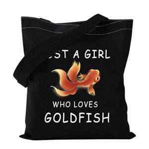 vamsii goldfish tote bag just a girl who loves goldfish gifts for goldfish lover shoulder bag goldfish themed gifts fish owner gifts (just a girl who loves goldfish)