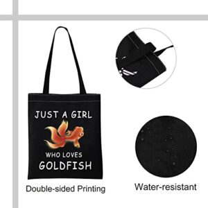 VAMSII Goldfish Tote Bag just a Girl who Loves Goldfish Gifts for Goldfish Lover Shoulder Bag Goldfish Themed Gifts Fish Owner Gifts (just a girl who loves Goldfish)