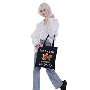 VAMSII Goldfish Tote Bag just a Girl who Loves Goldfish Gifts for Goldfish Lover Shoulder Bag Goldfish Themed Gifts Fish Owner Gifts (just a girl who loves Goldfish)