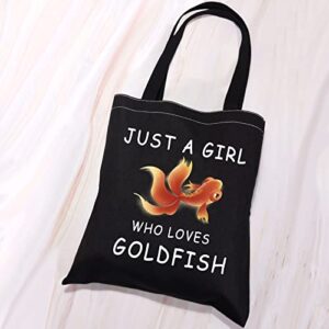 VAMSII Goldfish Tote Bag just a Girl who Loves Goldfish Gifts for Goldfish Lover Shoulder Bag Goldfish Themed Gifts Fish Owner Gifts (just a girl who loves Goldfish)