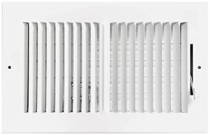 air flow decor 10″x 6″ hvac vent cover | 2-way steel air vent covers for wall, sidewall and ceiling | air supply register vents cover, white (screws included) | outside dimensions: 11.75″ w x 7.75″ h