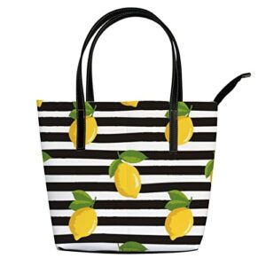 shoulder bag tote bags for women summer black white striped leather shopper work handbags large casual bag