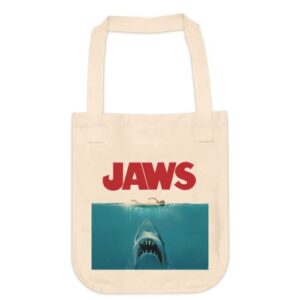 jaws swim shark tote bag for women and men graphic shoulder bags casual cloth purses and aesthetic handbags
