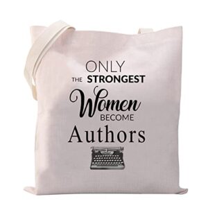 vamsii author tote bags female author gifts novelist gifts for new writers only the strongest women become authors bag (only the strongest women become authors)
