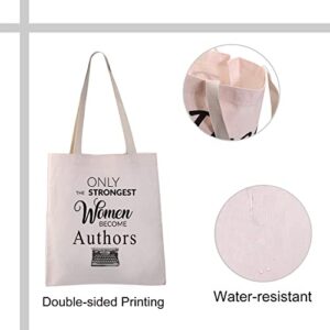 VAMSII Author Tote Bags Female Author Gifts Novelist Gifts for New Writers only the Strongest Women Become Authors Bag (only the strongest women become Authors)