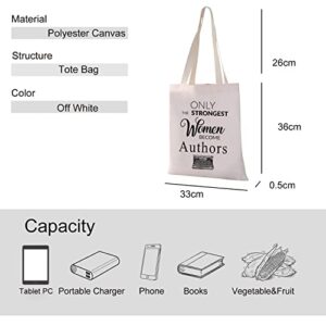 VAMSII Author Tote Bags Female Author Gifts Novelist Gifts for New Writers only the Strongest Women Become Authors Bag (only the strongest women become Authors)