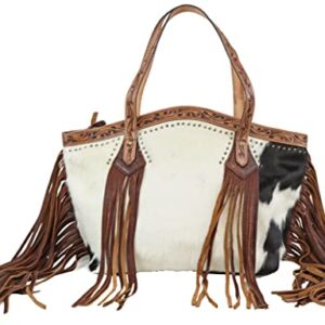 American Darling Tooled Double Strap Tote with Fringe ADBGI159B