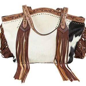 American Darling Tooled Double Strap Tote with Fringe ADBGI159B