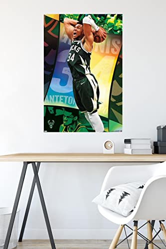 Trends International NBA Milwaukee Bucks-Giannis Antetokounmpo 21 Wall Poster, 22.375" x 34", Unframed Version