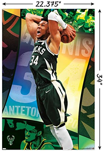 Trends International NBA Milwaukee Bucks-Giannis Antetokounmpo 21 Wall Poster, 22.375" x 34", Unframed Version