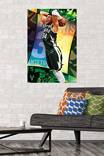 Trends International NBA Milwaukee Bucks-Giannis Antetokounmpo 21 Wall Poster, 22.375" x 34", Unframed Version