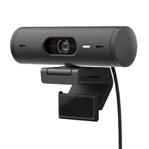 logitech brio 501 full hd webcam with auto light correction,show mode, dual noise reduction mics, privacy cover, works with microsoft teams, google meet, zoom, usb-c cable – black