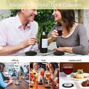 Coasters for Drinks, Silicone Coasters Set of 6, Cup Mat- Deep Tray - Non-Slip Base & Non-Stick, Heat Resistant Coasters for Prevents Furniture and Tabletop Damages