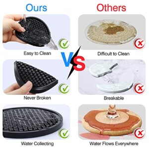 Coasters for Drinks, Silicone Coasters Set of 6, Cup Mat- Deep Tray - Non-Slip Base & Non-Stick, Heat Resistant Coasters for Prevents Furniture and Tabletop Damages