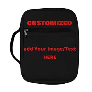 veniyate customized add your own image bible holder bible cover carry organizer portable with zipper and front pocket large capacity church bible protective