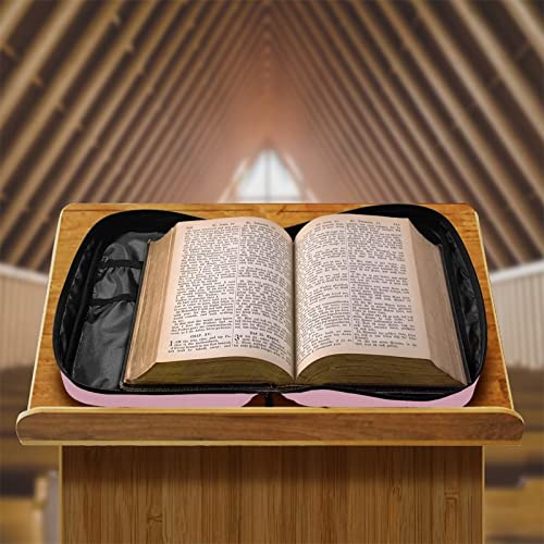 Veniyate Customized Add Your Own Image Bible Holder Bible Cover Carry Organizer Portable with Zipper and Front Pocket Large Capacity Church Bible Protective