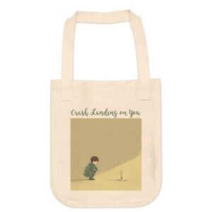 crash landing on you kdrama illustration tote bag for women and men graphic shoulder bags casual cloth purses and aesthetic handbags