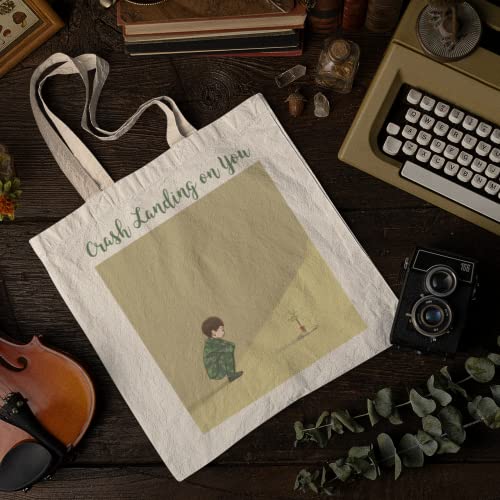 Crash Landing On You Kdrama Illustration Tote bag for Women And Men Graphic Shoulder Bags Casual Cloth Purses and Aesthetic Handbags