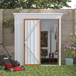 ribitek outdoor storage shed 5ft x 3ft, metal garden shed backyard storage shed with lockable door, waterproof tool shed for yard, patio, lawn