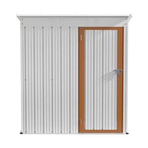 Ribitek Outdoor Storage Shed 5FT x 3FT, Metal Garden Shed Backyard Storage Shed with Lockable Door, Waterproof Tool Shed for Yard, Patio, Lawn