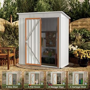 Ribitek Outdoor Storage Shed 5FT x 3FT, Metal Garden Shed Backyard Storage Shed with Lockable Door, Waterproof Tool Shed for Yard, Patio, Lawn