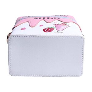 JIANEEXSQ Women Cute Strawberry Milk Box Cross Body Purse Bag Cellphone Shoulder Bags Handbag Card Holder Wallet Purse (strawberry)