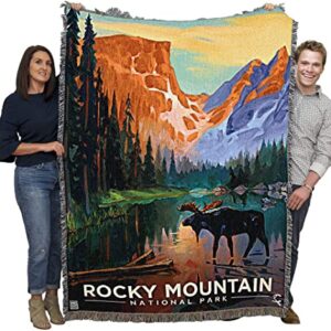 Pure Country Weavers Rocky Mountain National Park Blanket by Kai Carpenter - Anderson Design Group Inc - Gift Tapestry Throw Woven from Cotton - Made in The USA (72x54)