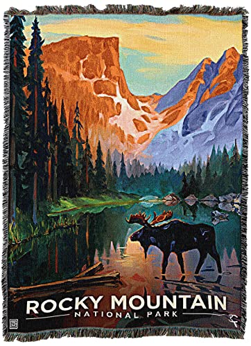 Pure Country Weavers Rocky Mountain National Park Blanket by Kai Carpenter - Anderson Design Group Inc - Gift Tapestry Throw Woven from Cotton - Made in The USA (72x54)