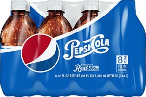 pepsi made with real sugar bottles (8 count, 12 fl oz each)