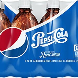Pepsi Made with Real Sugar Bottles (8 Count, 12 Fl Oz Each)
