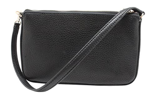 Kate Spade New York Leila Pebbled Leather Clutch Bag in Black