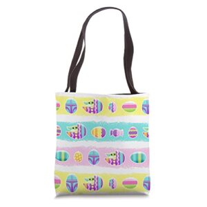 star wars the mandalorian the child pastel easter eggs tote bag
