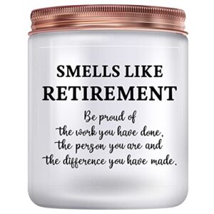 scented candles retirement gifts for women or men, best happy retirement gift for mom sister grandma her friend coworker teacher boss employee retire presents, lavender