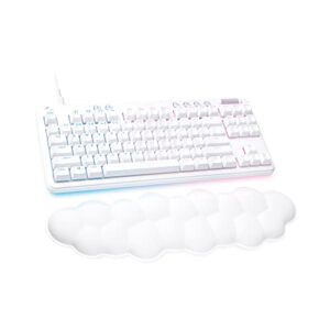 Logitech G713 Wired Mechanical Gaming Keyboard with LIGHTSYNC RGB Lighting, Clicky Switches (GX Blue), and Keyboard Palm Rest, PC/Mac Compatible - White Mist