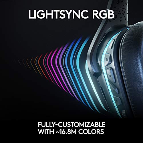 Logitech G935 Wireless DTS:X 7.1 Surround Sound LIGHTSYNC RGB PC Gaming Headset - Black/Blue