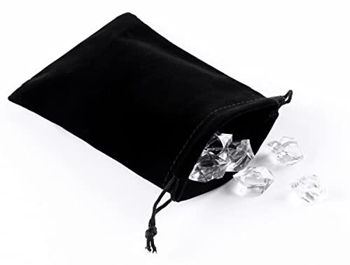 Small Pouch Jewelry Pouch Velvet Drawstring Pouches, 10pcs Black Velvet Bags Pouch Bags for Jewelry Gifts (3.9 X 5.5 inches)