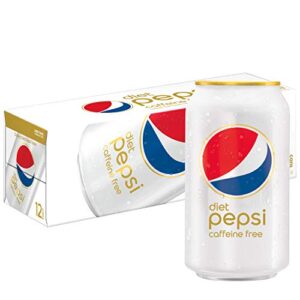 pepsi cola soda pop, diet pepsi caffeine free, 12oz cans (12 pack)