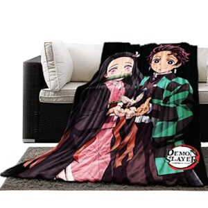 just funky demon slayer tanjiro kamado plush throw blanket | 45 x 60 inches blanket featuring tanjiro and nezuko | home decor | anime blanket | anime manga gifts | official licensed