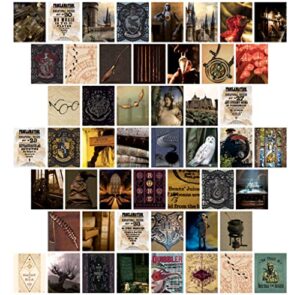 con*quest conquest journals harry potter hogwarts wall collage, 8″x10″, set of 50 official wizarding world art prints, printed on quality card stock, matte finish