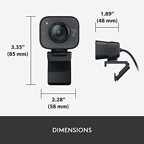 Logitech for Creators StreamCam Premium Webcam for Streaming and Content Creation, Full HD 1080p 60 fps, Premium Glass Lens, Smart Auto-Focus, for PC/Mac – Graphite