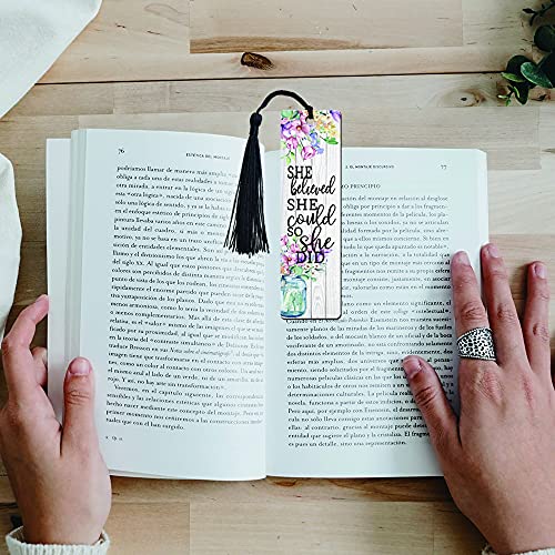 FIVE ELEPHANT Create The Life You Love Funny Inspirational Bookmark, Funny Reader Gifts, Reading Gifts, Gift for Men and Women, Book Lover Writers Friends