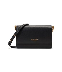 kate spade new york morgan saffiano leather flap chain wallet black one size