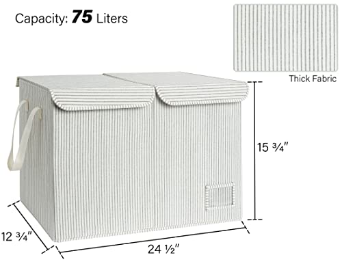 StorageWorks Set of 3 Kids Toy Chest, Storage Bin with Flip-Top Lids, Storage Bins for Clothes