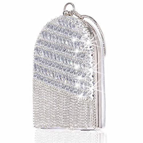 Yokawe Women's Crystals Evening Bag Sparkling Rhinestone Clutch Purses Tassel Crossbody Bags Wedding Party Prom Cocktail Handbags