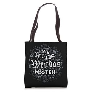 we are the weirdos – witchcore – distressed goth symbols tote bag
