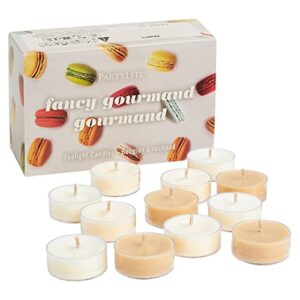 partylite fancy gourmand 12-piece tealight sampler, fragranced tea light candles gift set