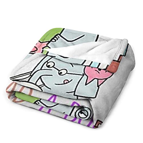 It's A Good Day to Read A Book Elephant and Piggie Blanket Soft Flannel Throw Blanket Gifts for Boys Girls Adults Comfy Cozy Couch Travel Blankets for Living Room, 40X50 Inches