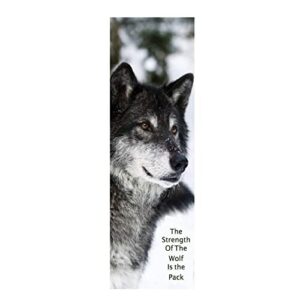 inspirational strength of the wolf bookmarks – bulk pack of 50 for book lovers – encourages reading – student awards – cute birthday favors – sturdy shiny thick card stock – made in usa