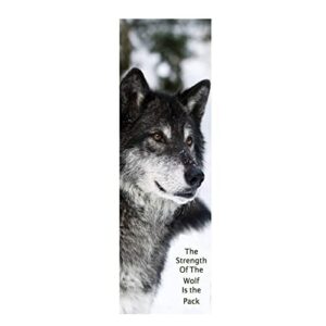 Inspirational Strength of The Wolf Bookmarks - Bulk Pack of 50 for Book Lovers - Encourages Reading - Student Awards - Cute Birthday Favors - Sturdy Shiny Thick Card Stock - Made in USA