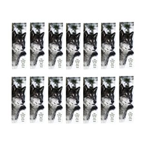 Inspirational Strength of The Wolf Bookmarks - Bulk Pack of 50 for Book Lovers - Encourages Reading - Student Awards - Cute Birthday Favors - Sturdy Shiny Thick Card Stock - Made in USA